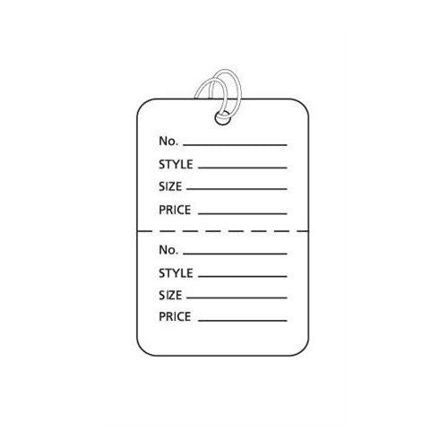 Small Strung Price Tags in White 1.25 W x 1 H Inches - Pack of 1000