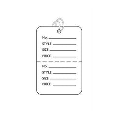 Small Strung Price Tags in White 1.25 W x 1 H Inches - Pack of 1000