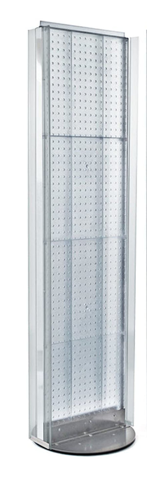 2 Sided Pegboard Floor Display 16 W x 60 H Inches with Revolving Base