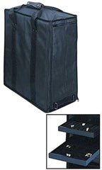 Jewelry Tray Carrying Cases in Black 16 L x 9 W x 19 H Inches with 17 Trays