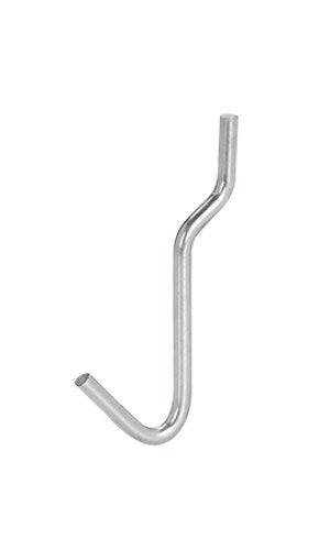 Utility J Hooks in Chrome 0.25 x 0.125 Inch For Pegboard - Pack of 20