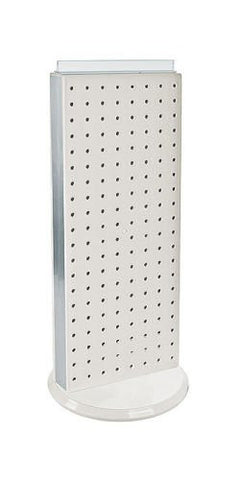 Styrene Pegboard Revolving Counter Display in White 8 W x 20.625 H Inches