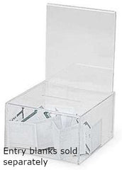 Ballot Box in Clear 7.25 W x 4.30 H x 8.25 D Inches with Sign Holder
