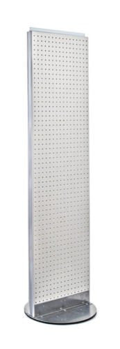 2 Sided Revolving Pegboard Counter Display in White 16 W x 60 H Inches