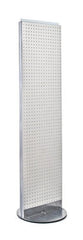 2 Sided Revolving Pegboard Counter Display in White 16 W x 60 H Inches