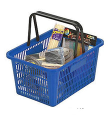 Shopping Baskets in Blue with Plastic Handles - Count of 12