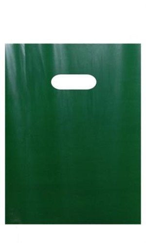 Low Density Small Merchandise Bags in Dark Green 9 x 12 Inches - Case of 1000
