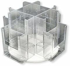 2 Tier Revolving Brochure Holder in Clear 12 W x 1.5 D x 7.5 H Inches