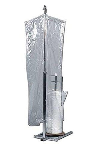 Single Roll Garment Bag Rack in Chrome 39 to 68 H Inches