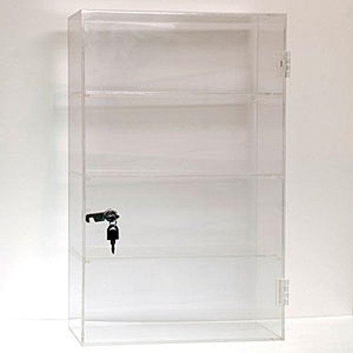 3 Shelves Countertop Showcase 13 W x 21 H x 7.5 D Inches with Lock/Key