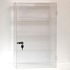 3 Shelves Countertop Showcase 13 W x 21 H x 7.5 D Inches with Lock/Key