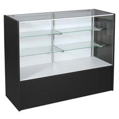 Full Vision Display Case in Black 60 W Inches with 2 Glass Shelves