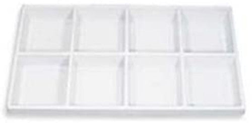 Plastic Tray Inserts in White 14 W x 7.5 L x 1.375 H Inches - Case of 10