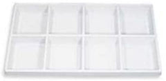 Plastic Tray Inserts in White 14 W x 7.5 L x 1.375 H Inches - Case of 10