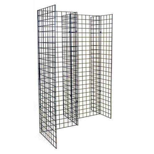 Freestanding Grid Unit in Black 2 W x 6 H Feet with Five Panels