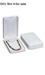 Jewelry Box Faux Leather Necklace in White - 4.25 x 7 x 1.5 Inches