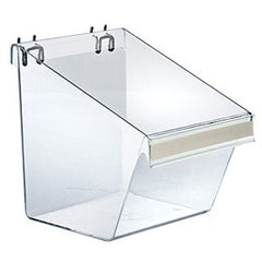 Display Buckets in Clear 8 W x 6 D x 9 H Inches with C Channel - Lot of 4