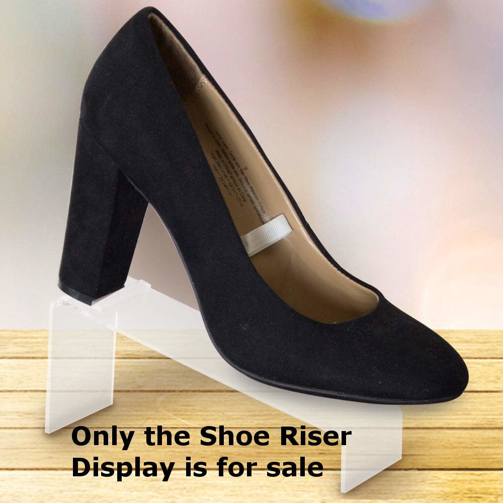 Slanted Acrylic Shoe Riser Displays 7 W x 2.5 D x 3 H Inches - Box of 10