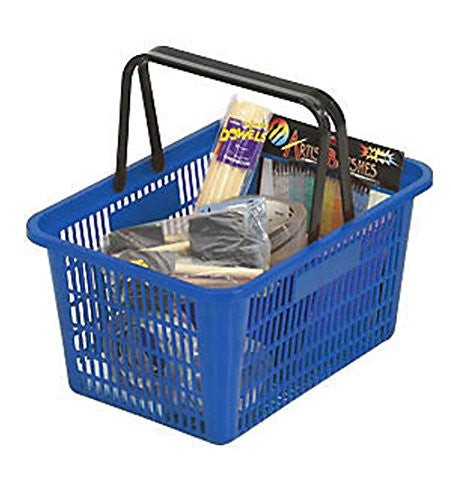 Shopping Baskets in Blue with Plastic Handles - Count of 2