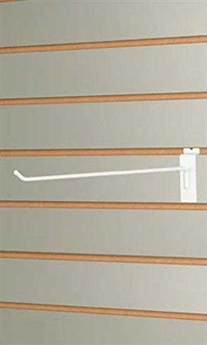 Peg Hooks in White 12 Inches Long for Slatwall- Count of 25