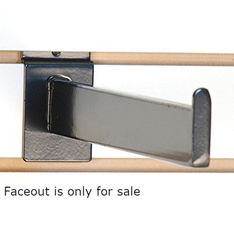 Rectangular Tubing Faceouts in Black 12 Inches Long for Slatwall - Count of 8