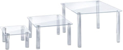 Acrylic Clear Square Riser Displays - Count of 3