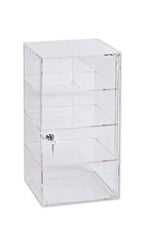 4 Shelf Tower Display in Clear 9.75 W x 9.75 D x 18.5 H Inches with Lock