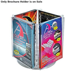 4 Pocket Brochure Holder in Clear 12.25 W x 1.25 D x 11.75 H Inches