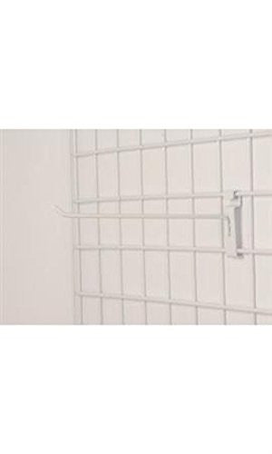 White Peg Hooks 10 Inches Long for Wire Grid - Count of 50
