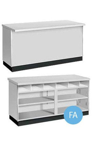 Service Counter in Gray 48 L x 34 H x 24 D Inches with Metal Frame