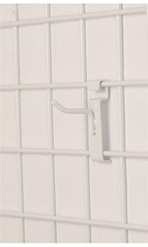 White Peg Hooks 12 Inches Long for Wire Grid - Count of 50