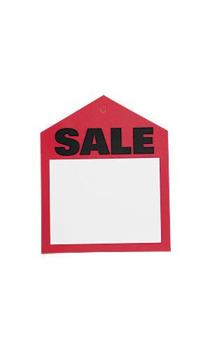 Sales Small Price Tags in Red 3.25 W x 4 H Inches - Pack of 50