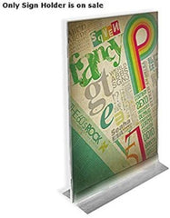 Acrylic Clear T Strip Sign Holders 8.5 W x 14 H Inches - Box of 10