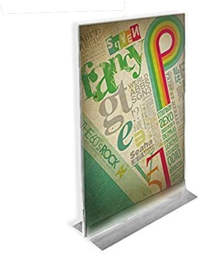 Acrylic Clear T Strip Sign Holders 8.5 W x 14 H Inches - Box of 10