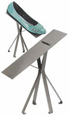 Shoe Display Stand in Raw Steel 8 Inches Height