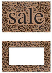 Brown Leopard Boutique Sign Cards 7 H x 11 W Inches - Case of 25