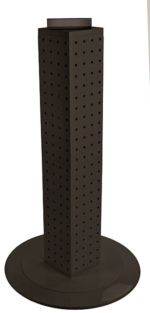 Black Interlocking Pegboard Display 4 W x 4 D x 24 H Inches with Revolving Base