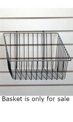 Slanted Front Wire Baskets in Black 12 x 12 x 8 Inches for Slatwall - Count of 2