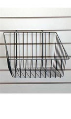 Slanted Front Wire Baskets in Black 12 x 12 x 8 Inches for Slatwall - Count of 2