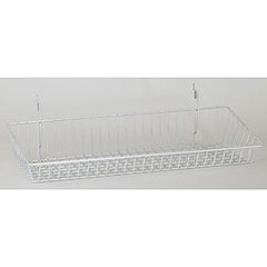 Wire Sloping Baskets in White 24 W x 8 D x 4 H Inches - Case of 5