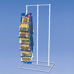 39 Clips Triple Strip Display Rack in White 15 W x 24 H Inches