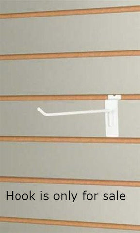 White Slatwall Hooks 6 Inches Long - Box of 100