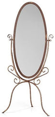 Boutique Oval Shapled Mirror in Cobblestone with Hand Brush