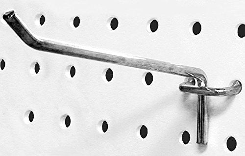 Pegboard Hooks in Chrome 8 Inches Long - Lot of 25