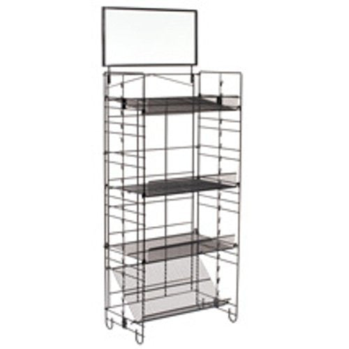 4 Shelf Adjustable Shelving Rack 24 W x 14 D x 53 H Inches with 2 Clip Strips