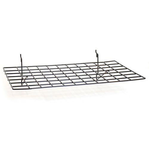 Wire Grid Flat Shelf in Black 23.5 W x 14 D Inches