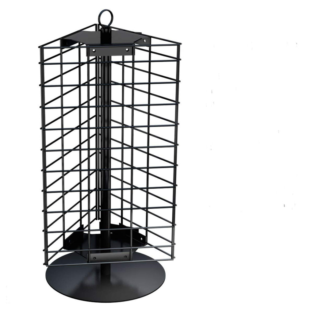 Rotating Three Sided Wire Grid Panel Display in Black - 21 x 12 Inches