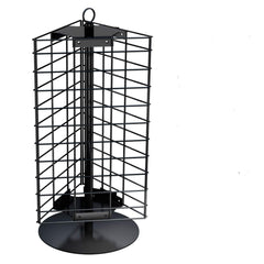 Rotating Three Sided Wire Grid Panel Display in Black - 21 x 12 Inches