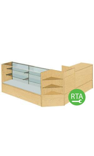 Full Vision Display Case Arrangement Set in Maple 70 Inch Length