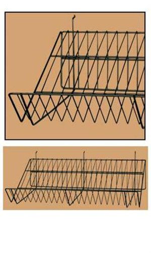 Downslope Shelves in Black 24 L x 12 D x 6.5 H Inches - Case of 4